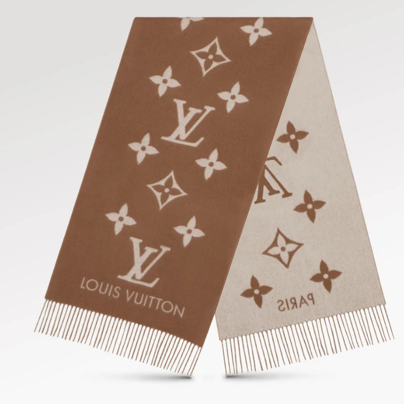 商品Louis Vuitton|Louis Vuitton 路易威登深褐色山羊绒围巾M76067,价格¥8797,第1张图片