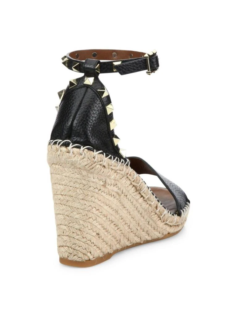 商品Valentino|Valentino - Valentino Garavani Rockstud Leather Espadrille Wedges,价格¥5985,第3张图片详细描述