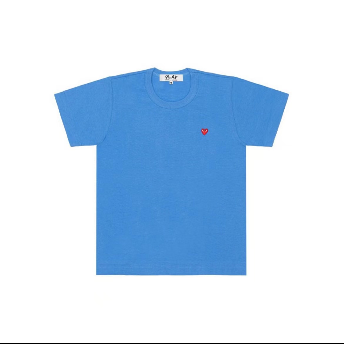 Small Heart T-shirt 纯色圆领短袖T 恤 女款蓝色AZ-T313-051（澳门仓发货）商品第1张图片规格展示