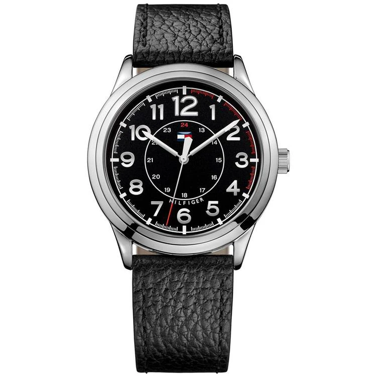 商品Tommy Hilfiger|Men's Table Black Leather Strap Watch 42mm 1791282, Created for Macy's,价格¥244,第1张图片