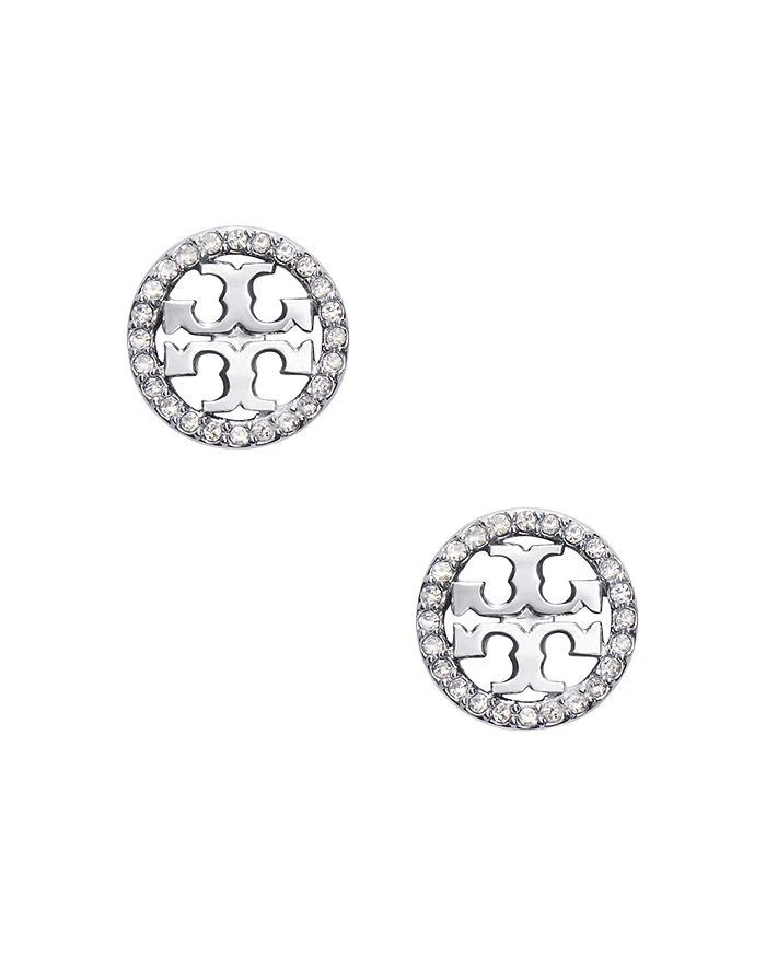 商品Tory Burch|Crystal Circle Logo Stud Earrings,价格¥730,第1张图片