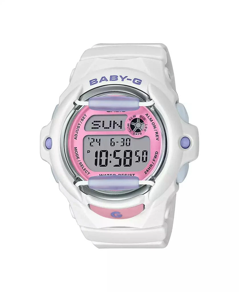 商品G-Shock|G-Shock Women's Digital White Resin Watch 42.6mm, BG169PB-7,价格¥666,第1张图片