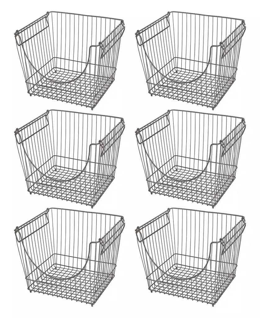 商品Smart Design|Set of 6 Large Stacking Baskets with Handles, 12.5" x 8.5",价格¥707,第1张图片
