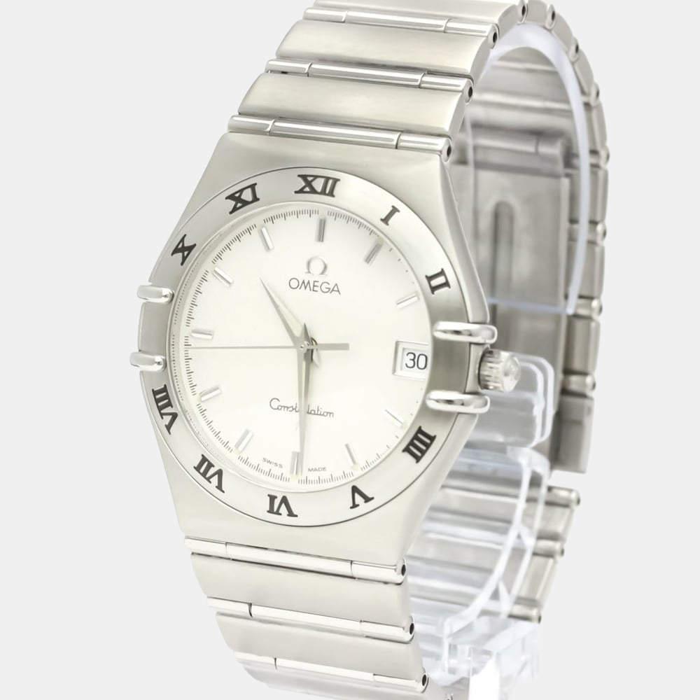 Omega Silver Stainless Steel Constellation 1512.30 Quartz Men's Wristwatch 33 mm商品第1张图片规格展示