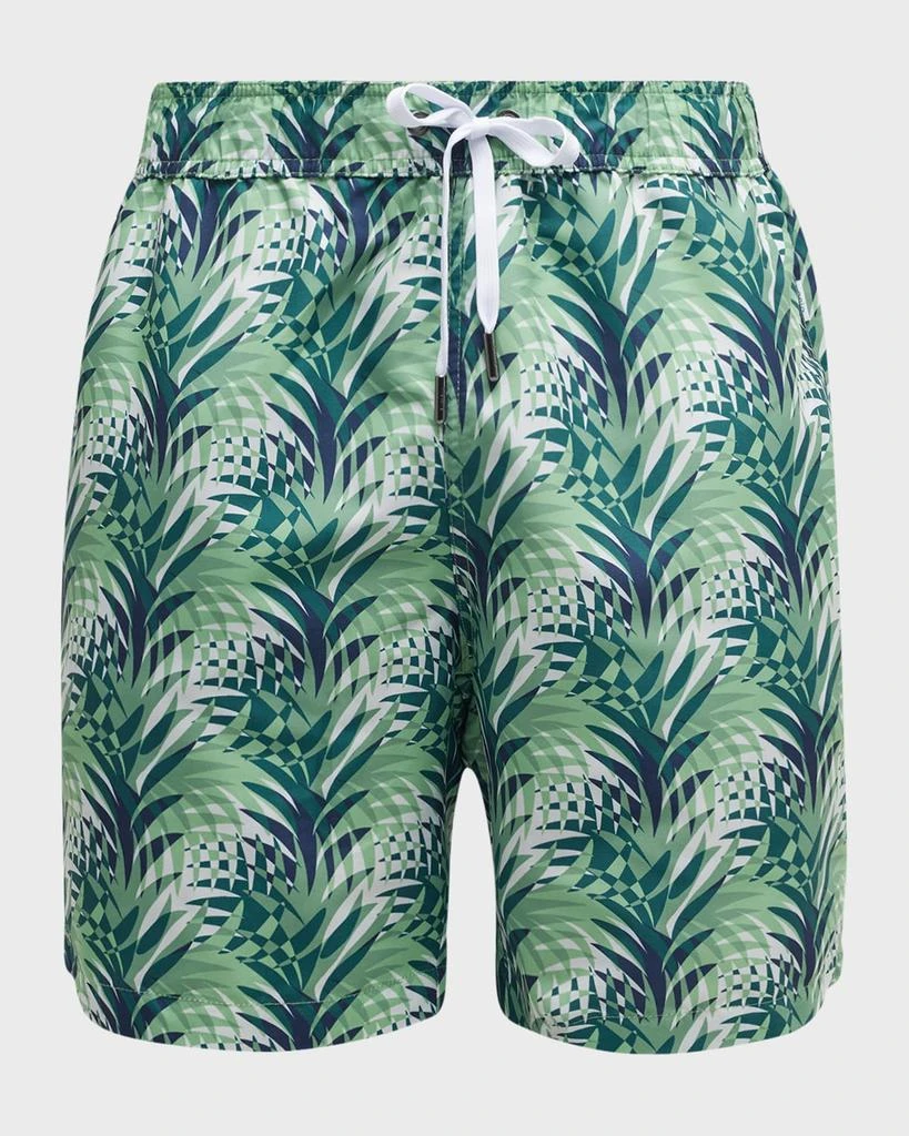 商品Onia|Men's Charles Leaf-Print Swim Trunks, 7" Inseam,价格¥552,第2张图片详细描述