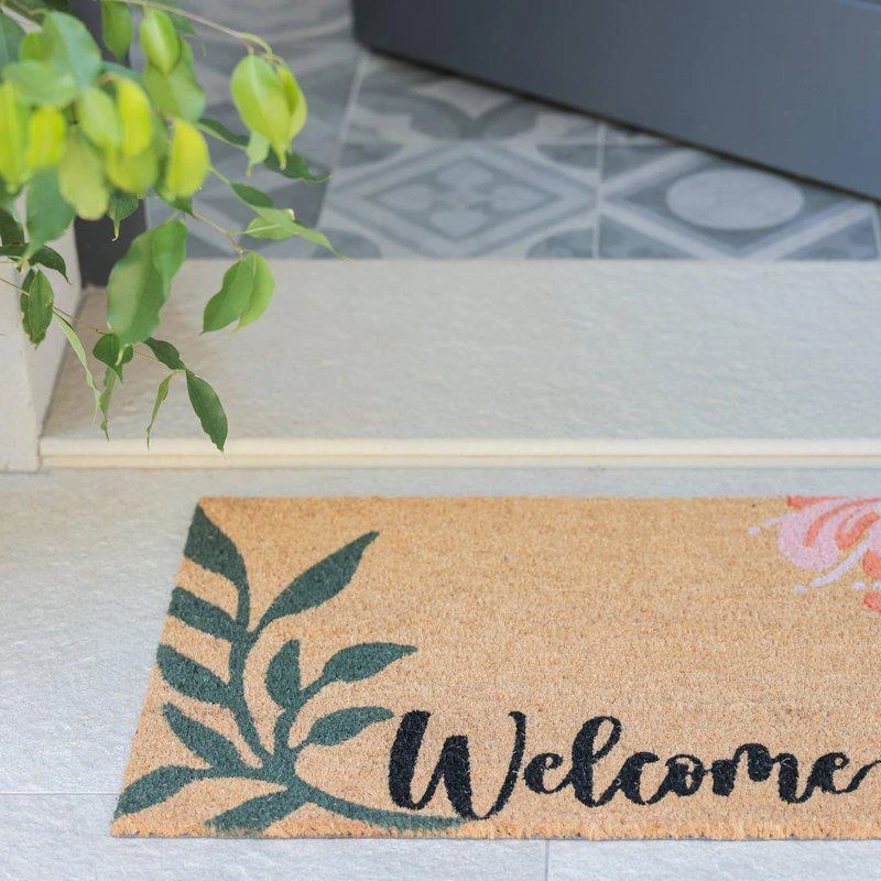 商品Shiraleah|"Welcome" Floral Doormat,价格¥247,第2张图片详细描述