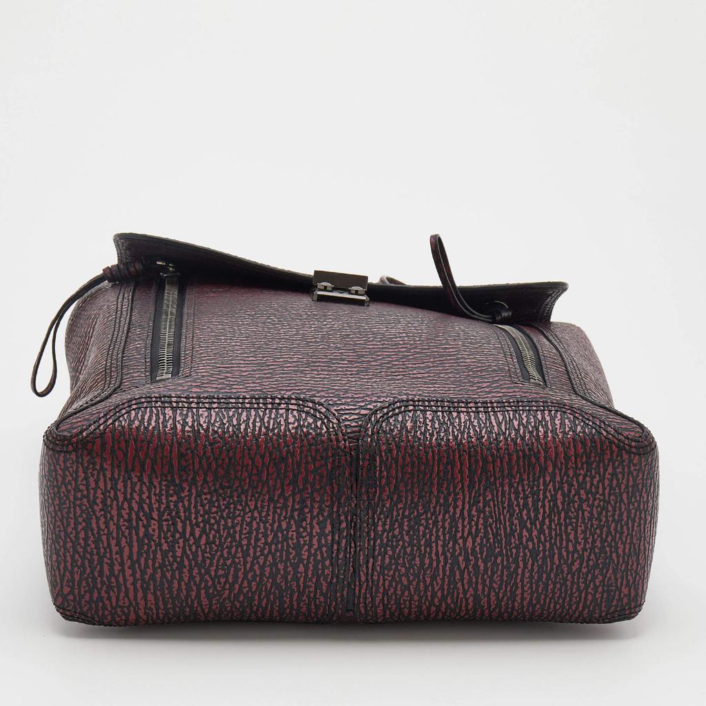 3.1 Phillip Lim Burgundy Black Textured Leather Pashli Backpack商品第6张图片规格展示