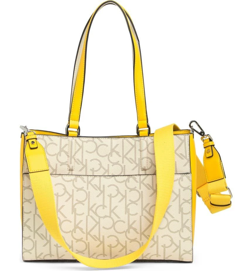 商品Calvin Klein|Maddi Signature Faux Leather Tote,价格¥417,第3张图片详细描述