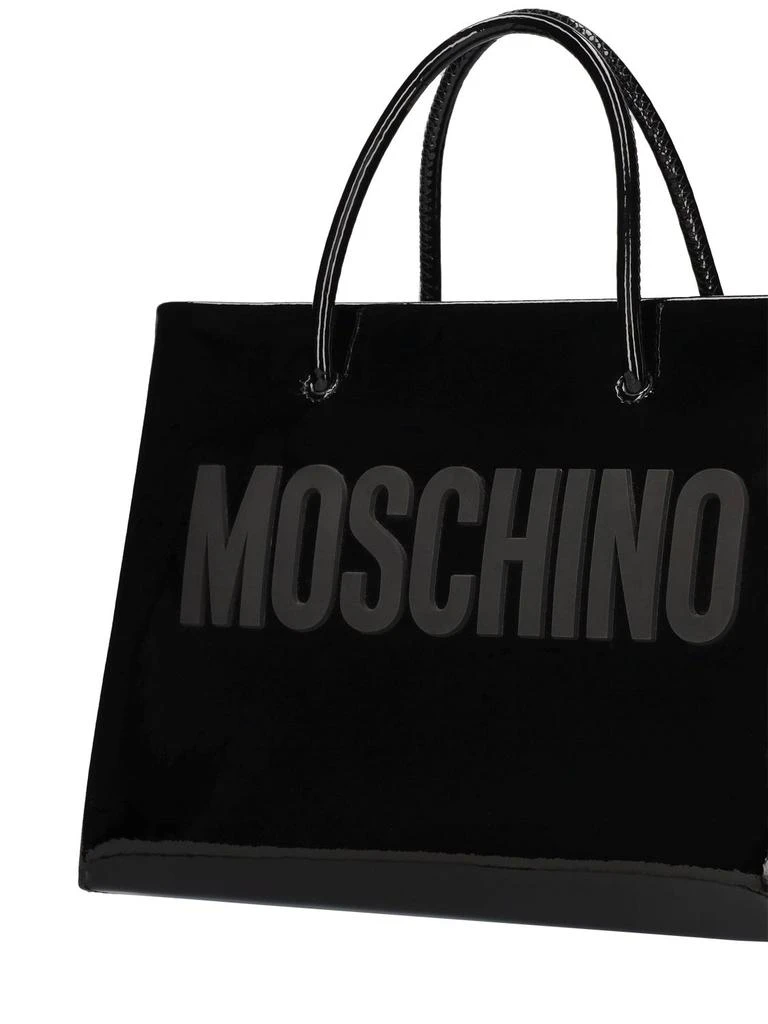 商品Moschino|Logo Patent Leather Tote Bag,价格¥5882,第4张图片详细描述