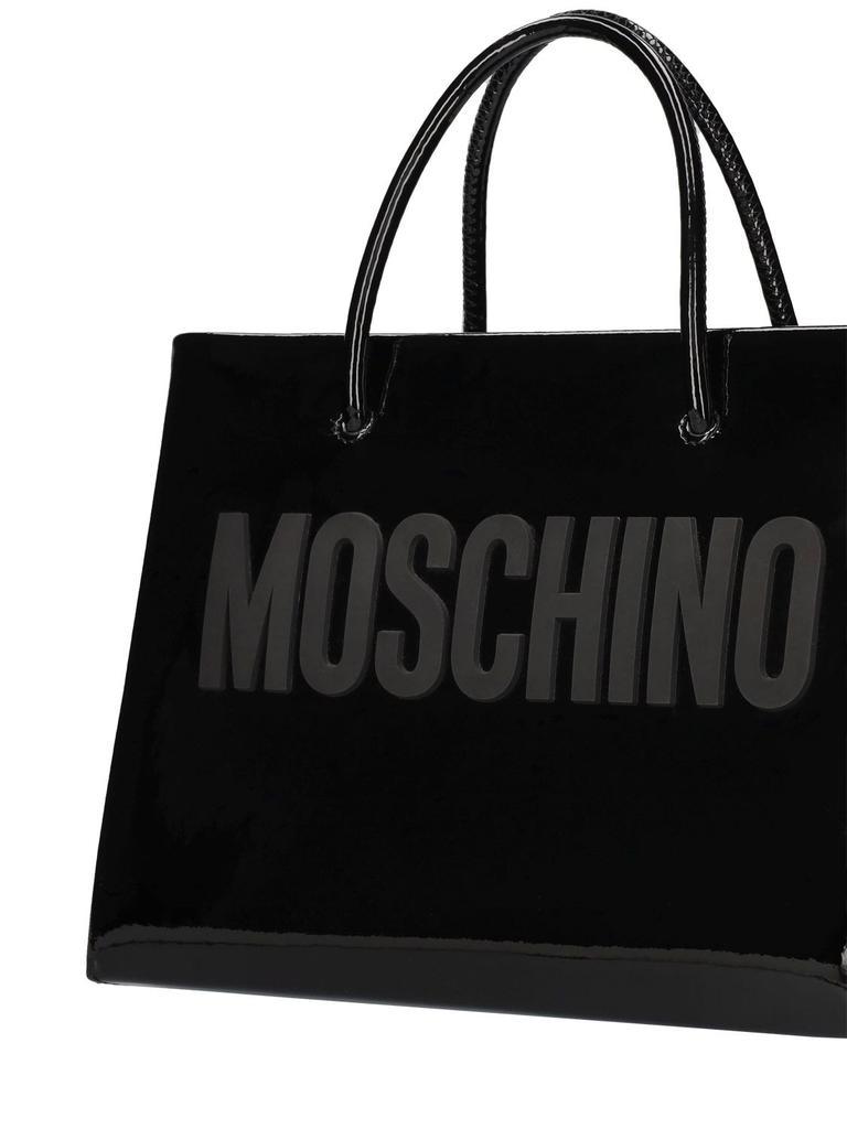 商品Moschino|Logo Patent Leather Tote Bag,价格¥8012,第6张图片详细描述