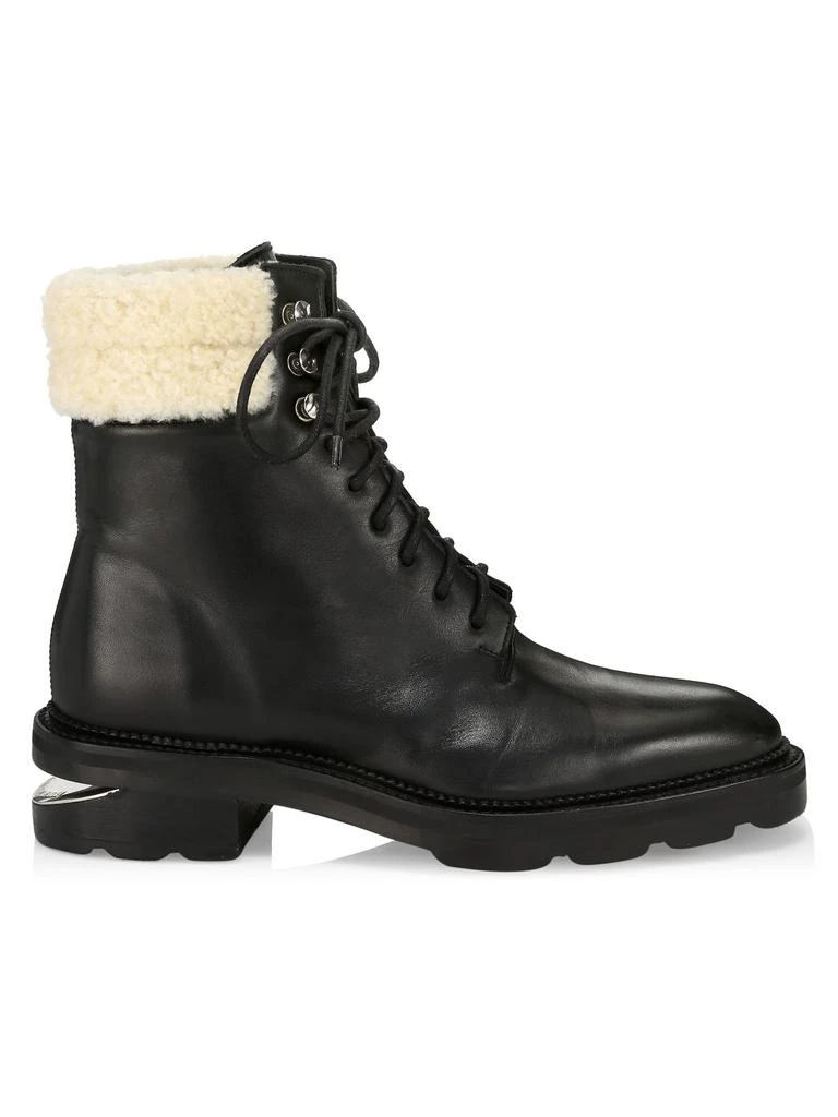 商品Alexander Wang|Andy Shearling-Trimmed Leather Hiking Boots,价格¥3651,第1张图片