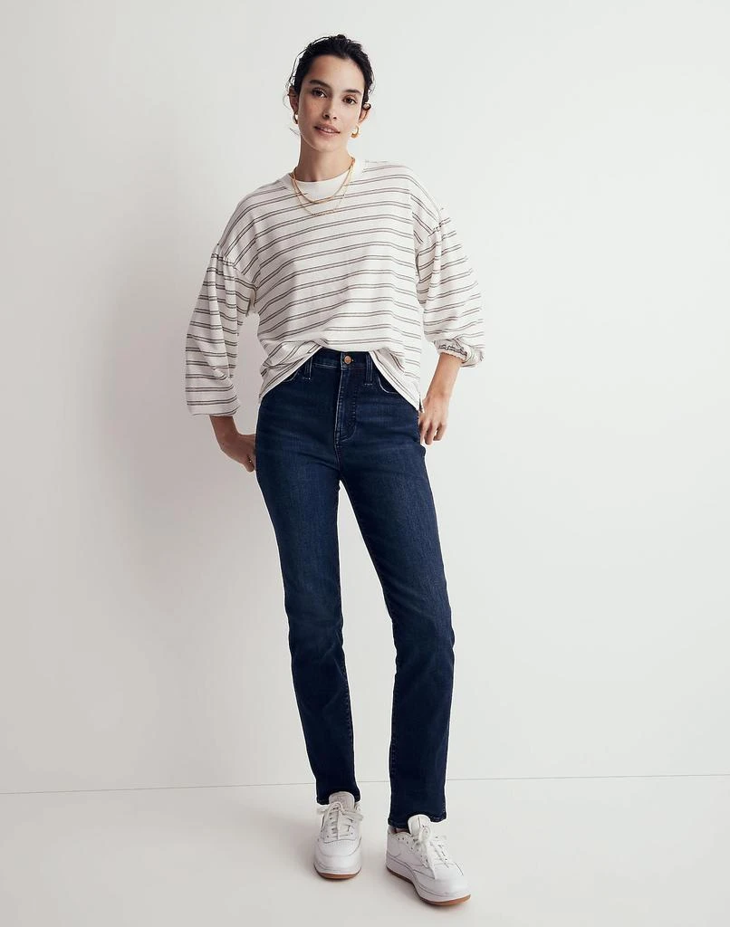 商品Madewell|Cotton-Blend Long-Sleeve Tee in Stripe,价格¥237,第4张图片详细描述