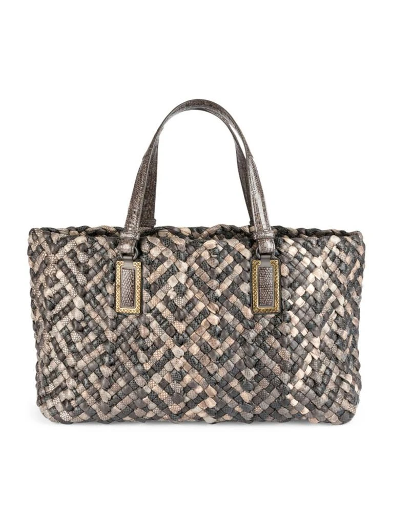 商品Bottega Veneta|Bottega Veneta - Lido Karung & Lizard Tote,价格¥66691,第1张图片