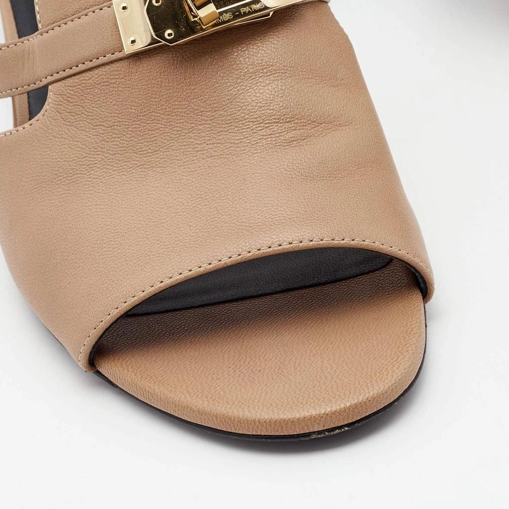 Hermes Beige Leather Giulia Slides Size 38 商品