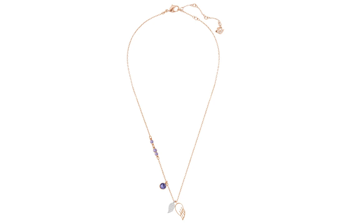 商品[国内直发] Swarovski|施华洛世奇 天使之翼 双羽翼链坠饰品水晶项链 玫瑰金色 女款,价格¥883,第6张图片详细描述
