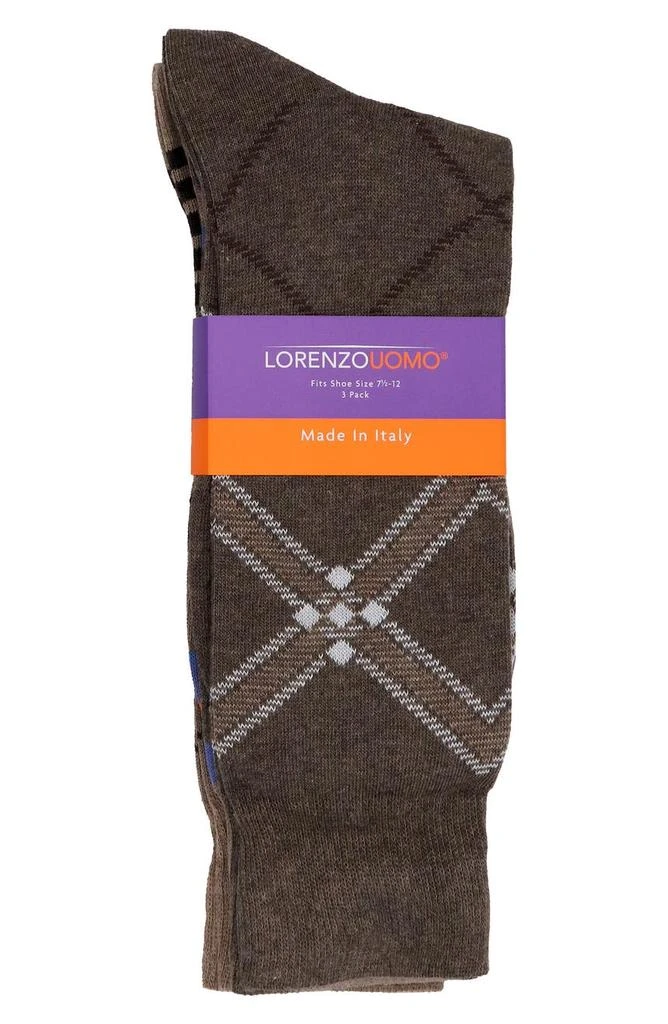 商品Lorenzo Uomo|Dress Crew Socks - Pack of 3,价格¥166,第2张图片详细描述