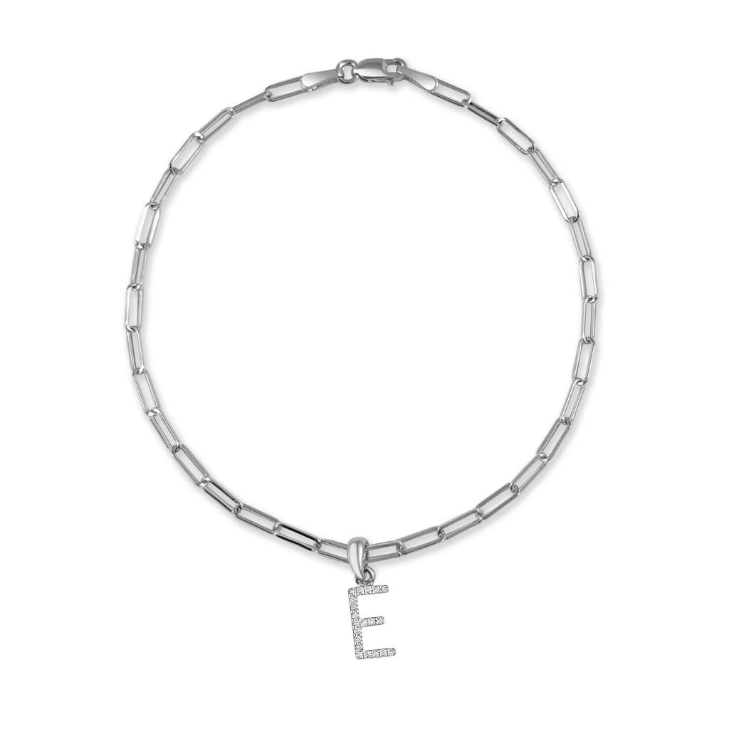 14k White Gold & Diamond Initial Link Bracelet 商品