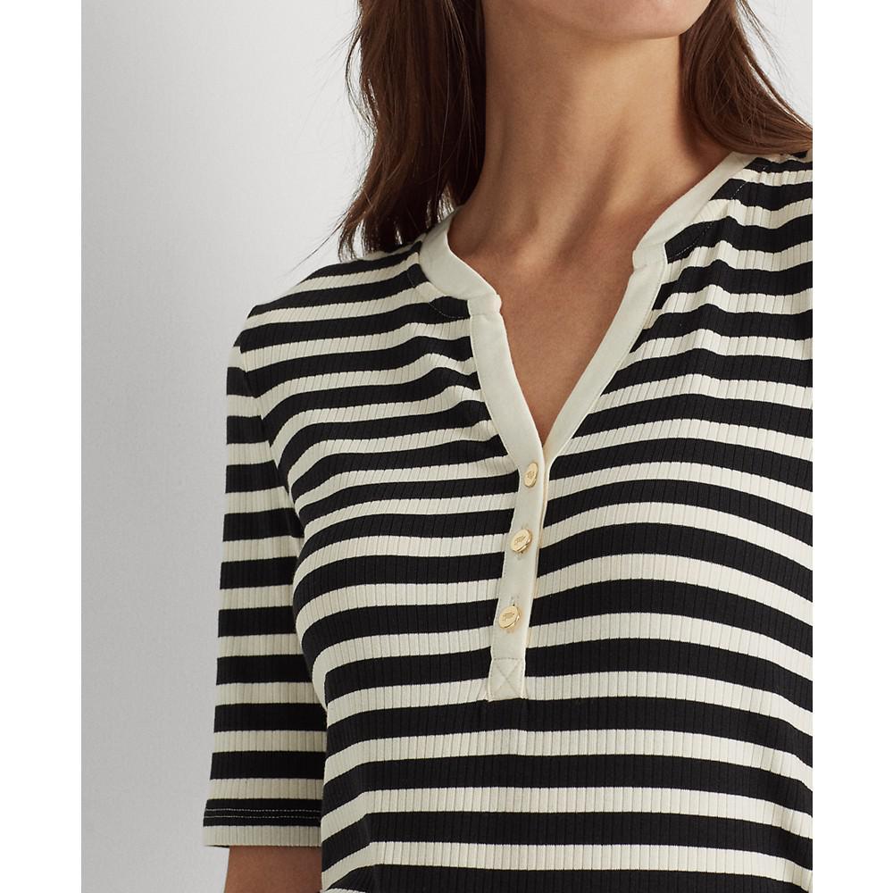 商品Ralph Lauren|Striped Cotton-Blend Henley T-Shirt,价格¥399,第5张图片详细描述
