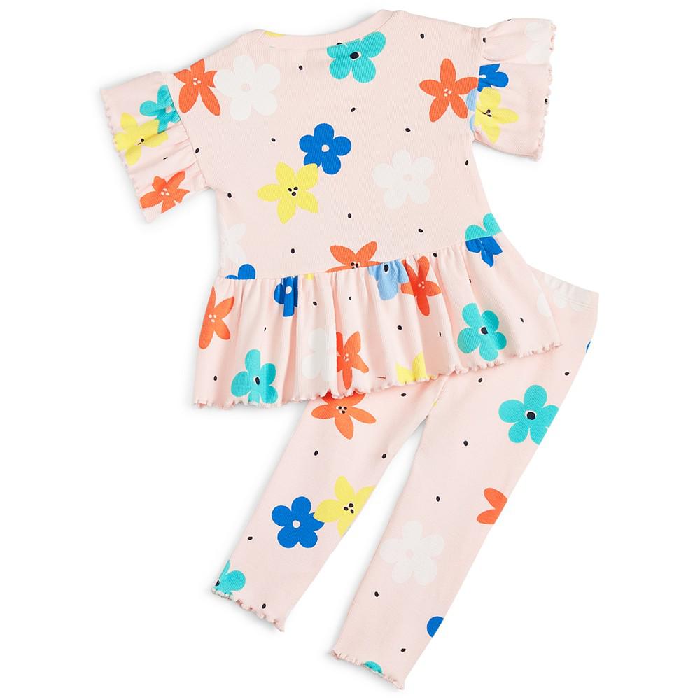 Baby Girls Floral-Print Top & Leggings Set, Created for Macy's商品第2张图片规格展示