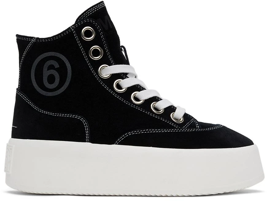 商品MAISON MARGIELA|Black Suede 6 Sneakers,价格¥1183,第1张图片