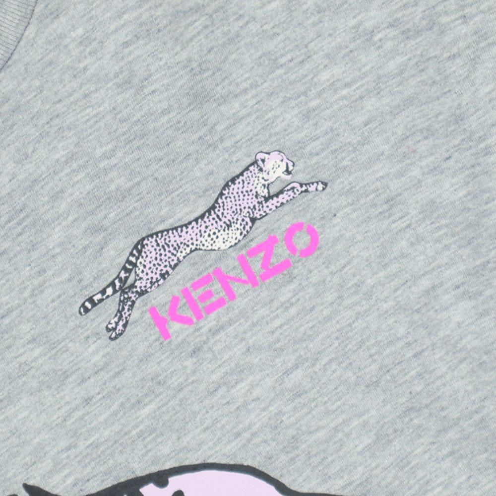 Grey Long Sleeve Cheetah T Shirt商品第2张图片规格展示