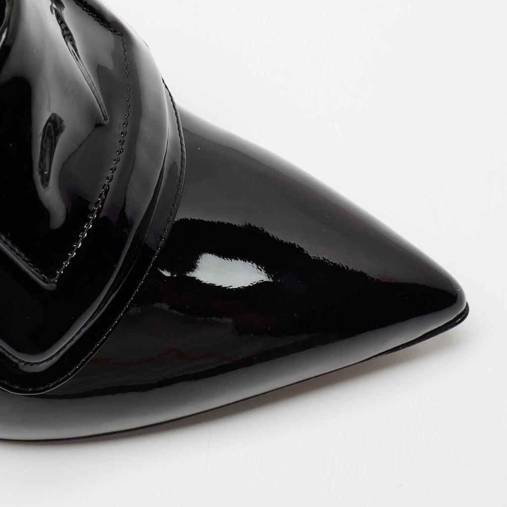 Fendi Black Patent Leather Diamond Heel Pointed Toe Ankle Booties Size 38.5商品第7张图片规格展示