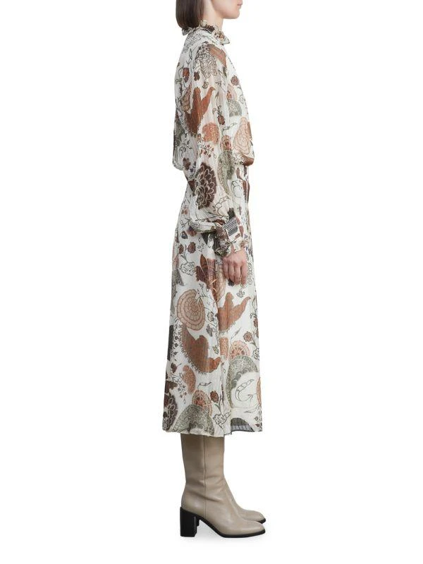 商品Lafayette 148 New York|Floral Silk Blend Midi Dress,价格¥6180,第3张图片详细描述