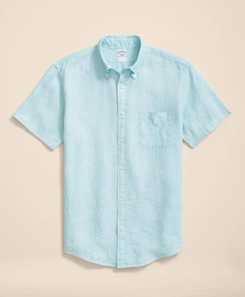 商品Brooks Brothers|Irish Linen Short-Sleeve Sport Shirt,价格¥957,第1张图片