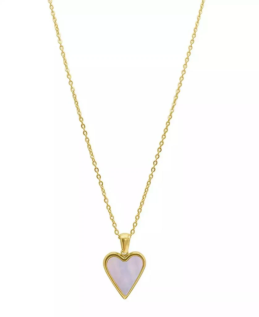 商品ADORNIA|White Mother of Imitation Pearl Heart Adjustable Gold-Tone Pendant Necklace,价格¥147,第1张图片