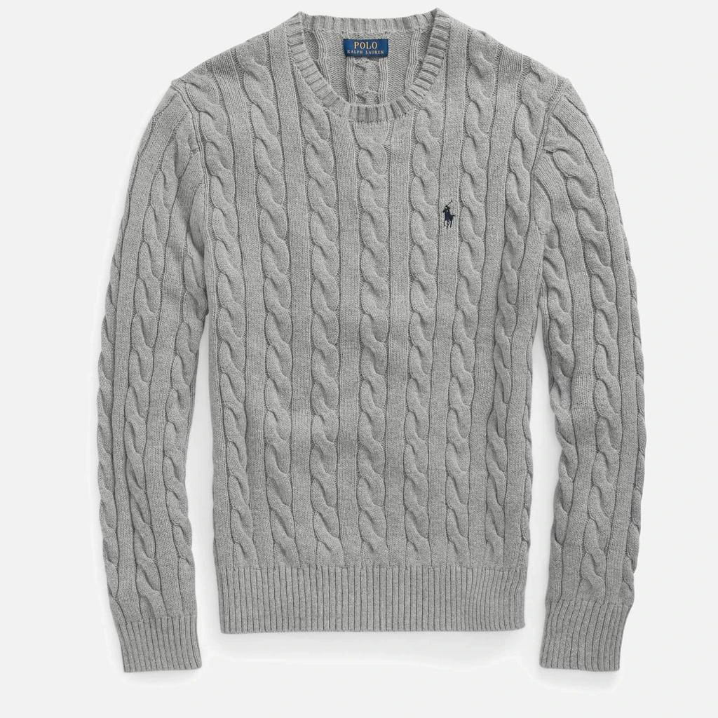 商品Ralph Lauren|Polo Ralph Lauren Men's Cable Knit Cotton Jumper - Fawn Grey Heather,价格¥887,第1张图片