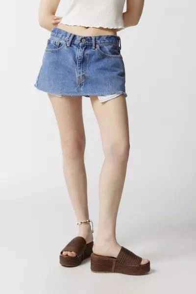 商品Urban Renewal|Urban Renewal Remade Levi’s® Low-Rise Denim Micro Mini Skirt,价格¥189,第4张图片详细描述