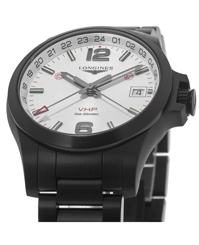 商品Longines|Longines Conquest V.H.P. GMT Silver Dial Black Steel Men's Watch L3.718.2.76.6,价格¥8016,第3张图片详细描述