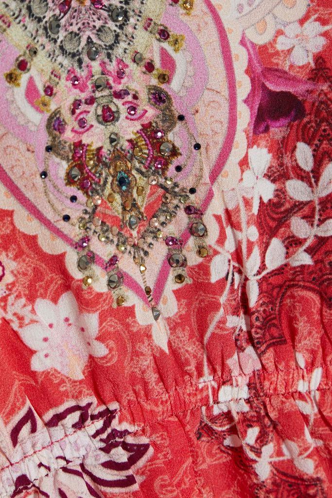 商品Camilla|Cold-shoulder chiffon-paneled printed silk crepe de chine playsuit,价格¥2150,第4张图片详细描述