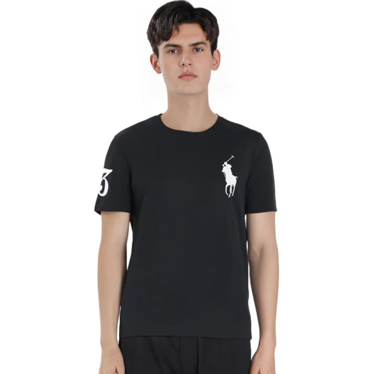商品[国内直发] Ralph Lauren|SS23 大马标Logo刺绣圆领短袖T恤 男款 黑色,价格¥576,第5张图片详细描述