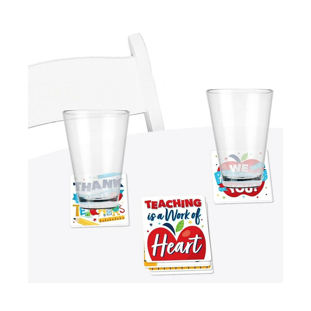 商品Big Dot of Happiness|Thank You Teachers - Teacher Appreciation Decor - Drink Coasters - Set of 6,价格¥119,第3张图片详细描述