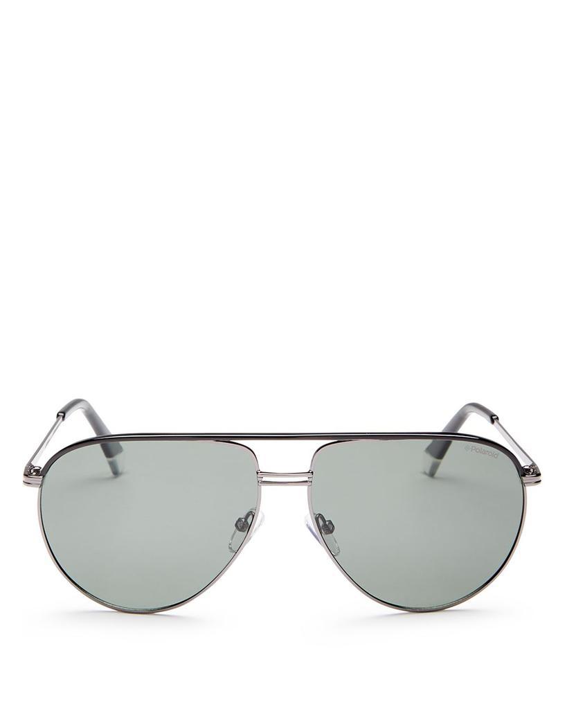 商品Polaroid|Men's Brow Bar Aviator Sunglasses, 61mm,价格¥729,第1张图片