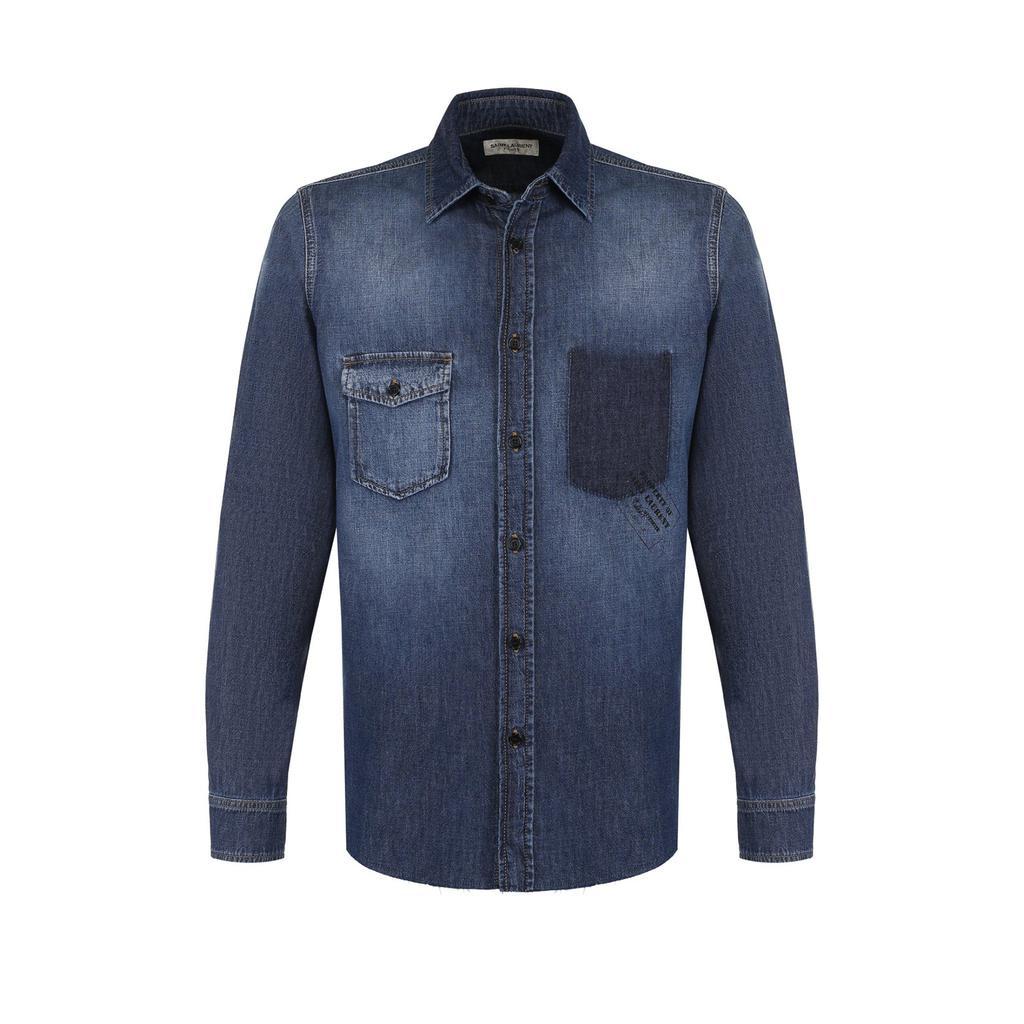 商品Yves Saint Laurent|Saint Laurent Cotton Denim Shirt,价格¥3389,第1张图片