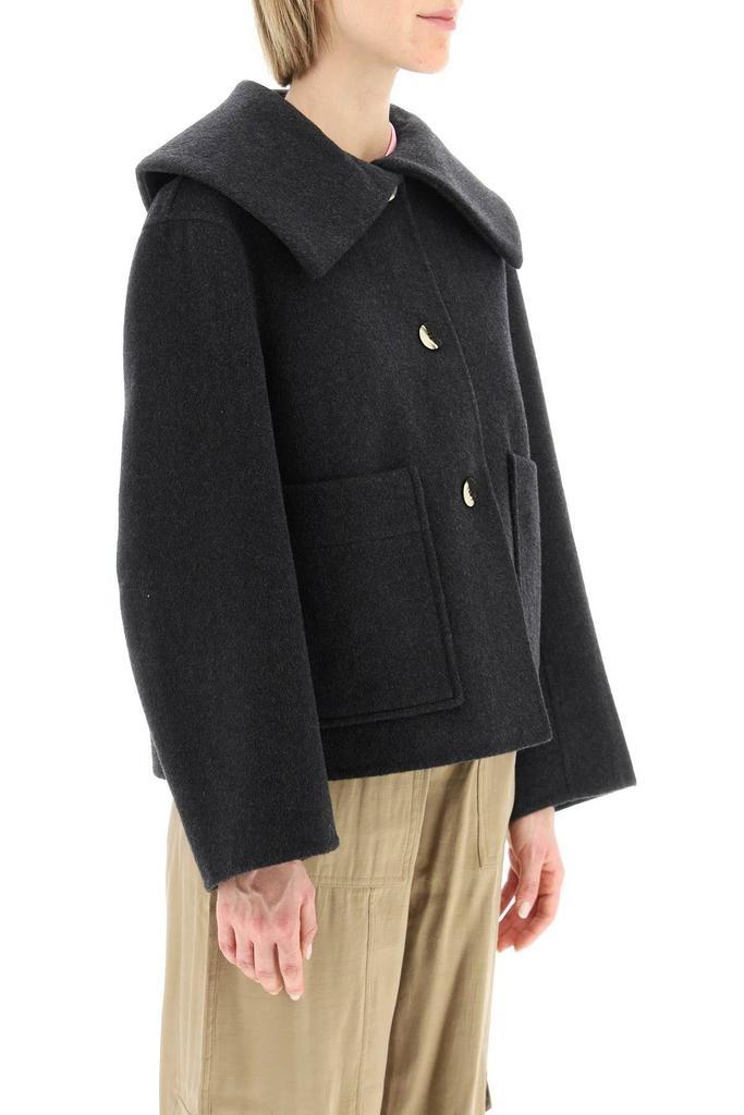 商品Ganni|Ganni Oversized Collar Short Coat,价格¥3084,第5张图片详细描述