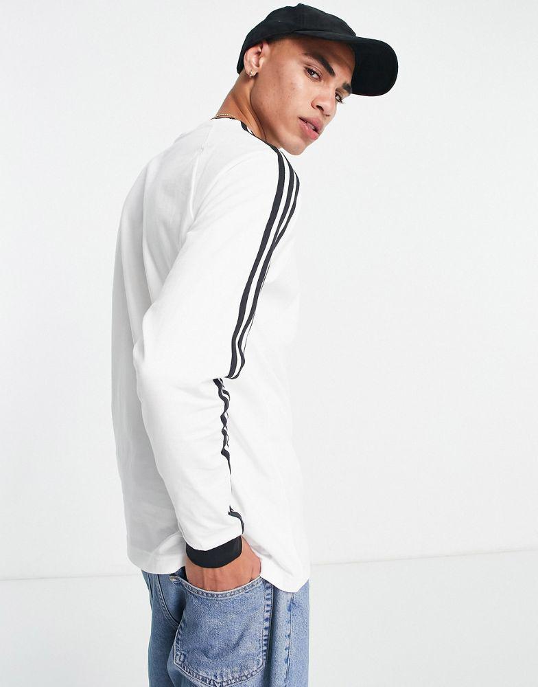 商品Adidas|adidas Originals adicolor three stripe long sleeve t-shirt in white,价格¥134-¥297,第4张图片详细描述
