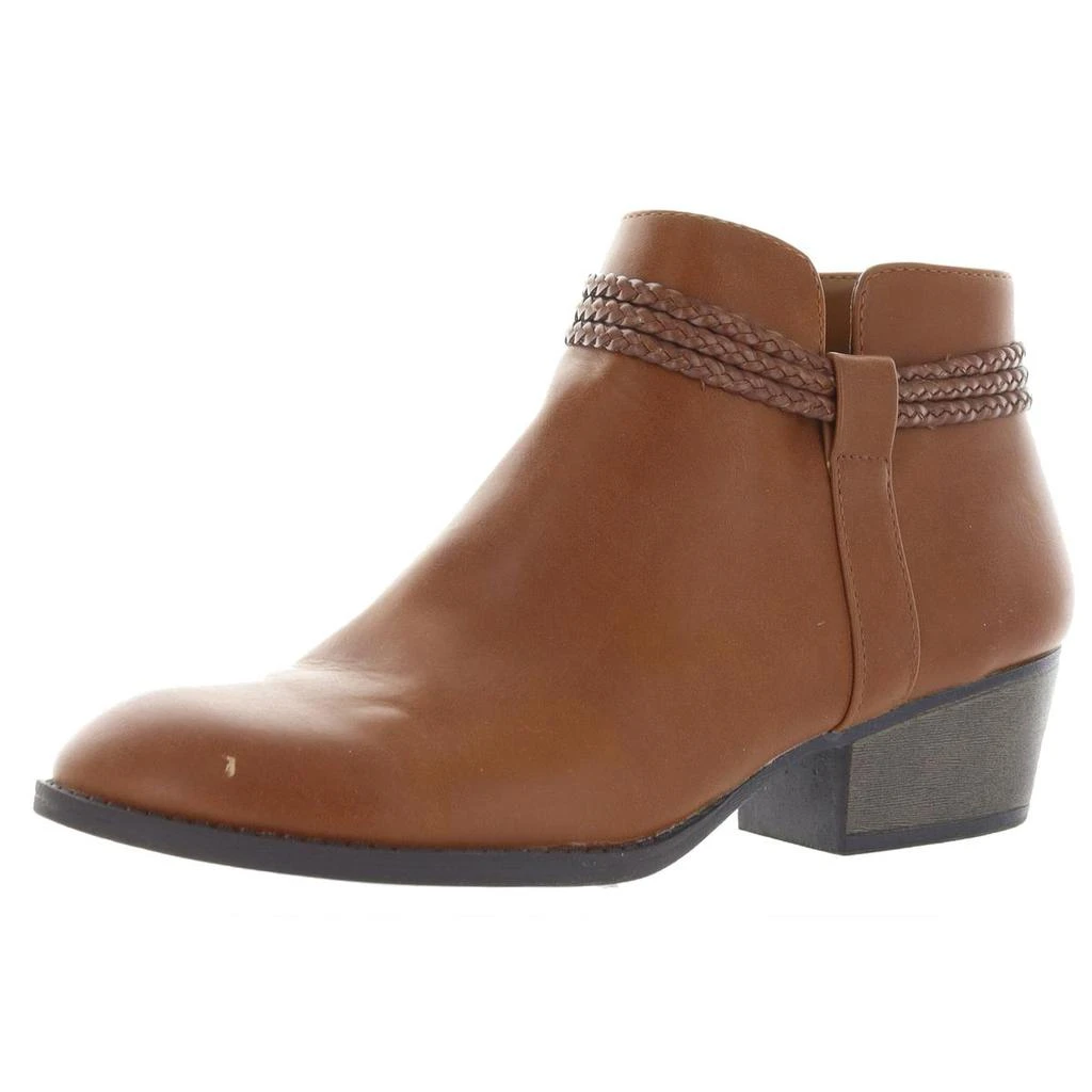 商品Style & Co|Style & Co. Womens Fellicity Faux Leather Round Toe Booties,价格¥84,第1张图片