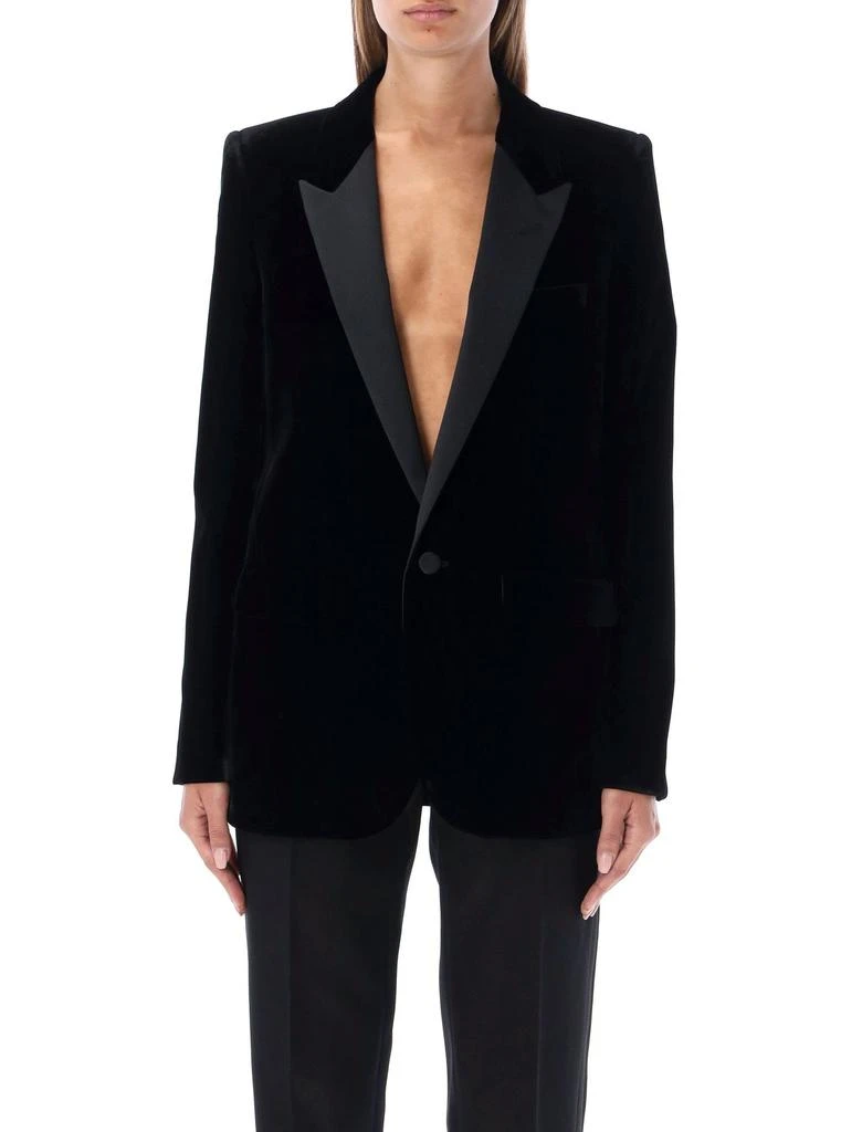 商品Yves Saint Laurent|Saint Laurent Single-Breasted Tailored Tuxedo Jacket,价格¥14693,第1张图片
