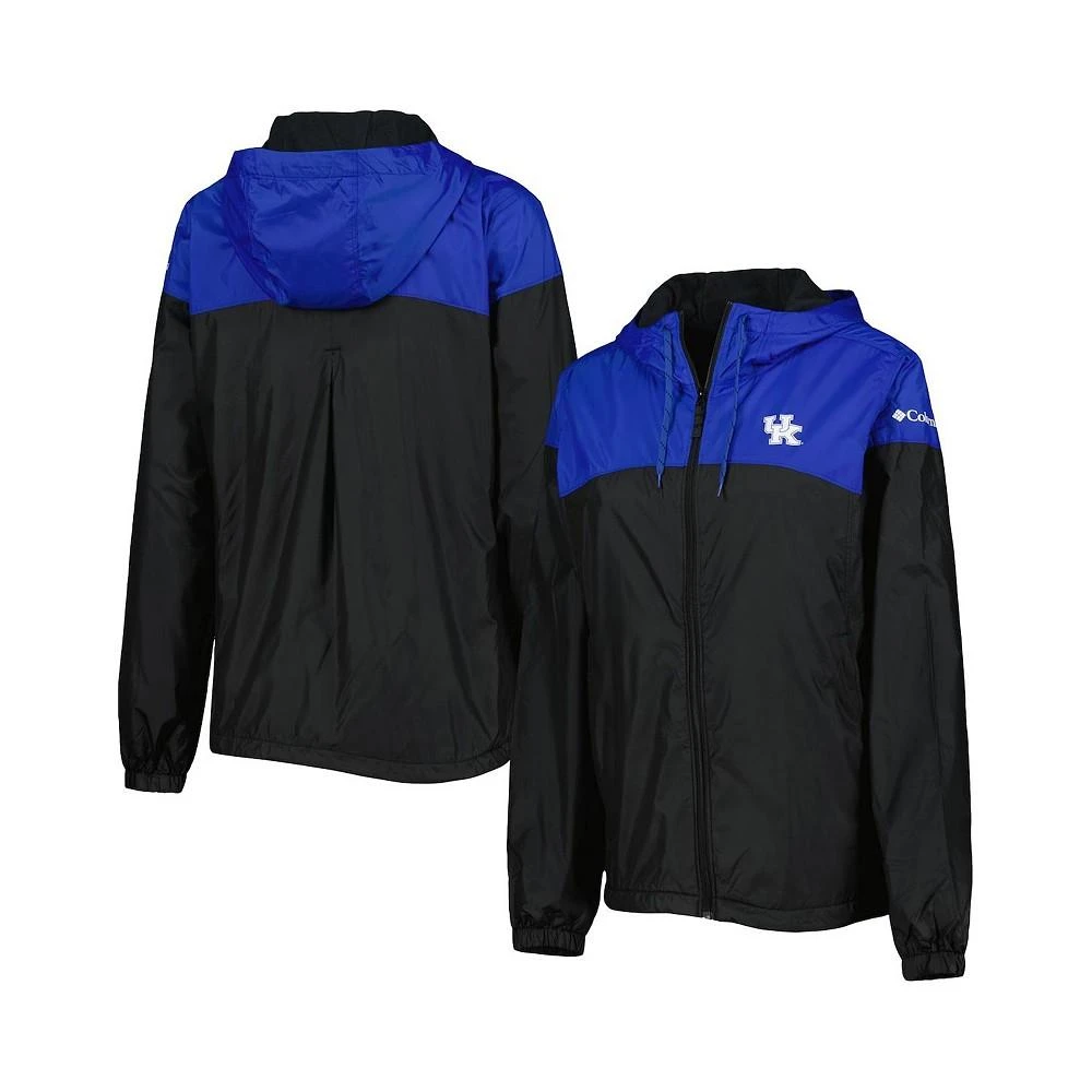 商品Columbia|Women's Black, Royal Kentucky Wildcats Flash Forward Full-Zip Hoodie Windbreaker Jacket,价格¥404,第1张图片