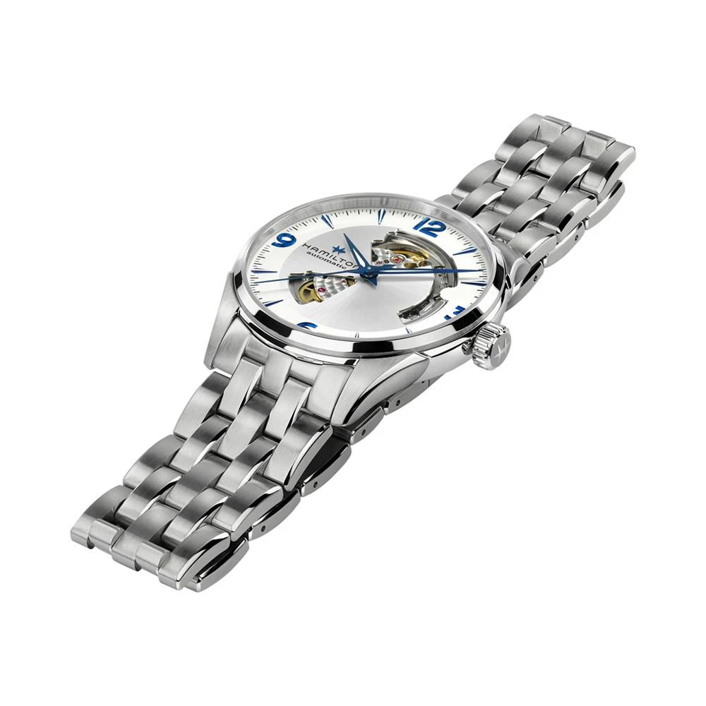 商品Hamilton|Men's Swiss Automatic Jazzmaster Open Heart Stainless Steel Bracelet Watch 42mm,价格¥8375,第3张图片详细描述
