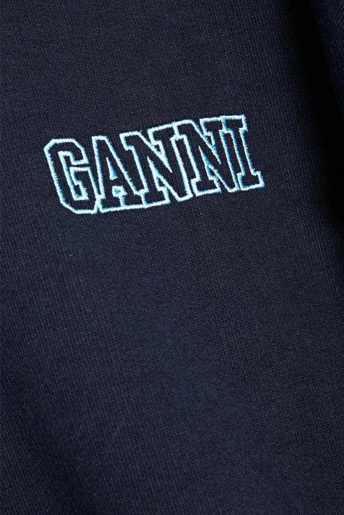 商品Ganni|Embroidered cotton-blend fleece sweatshirt,价格¥617,第4张图片详细描述