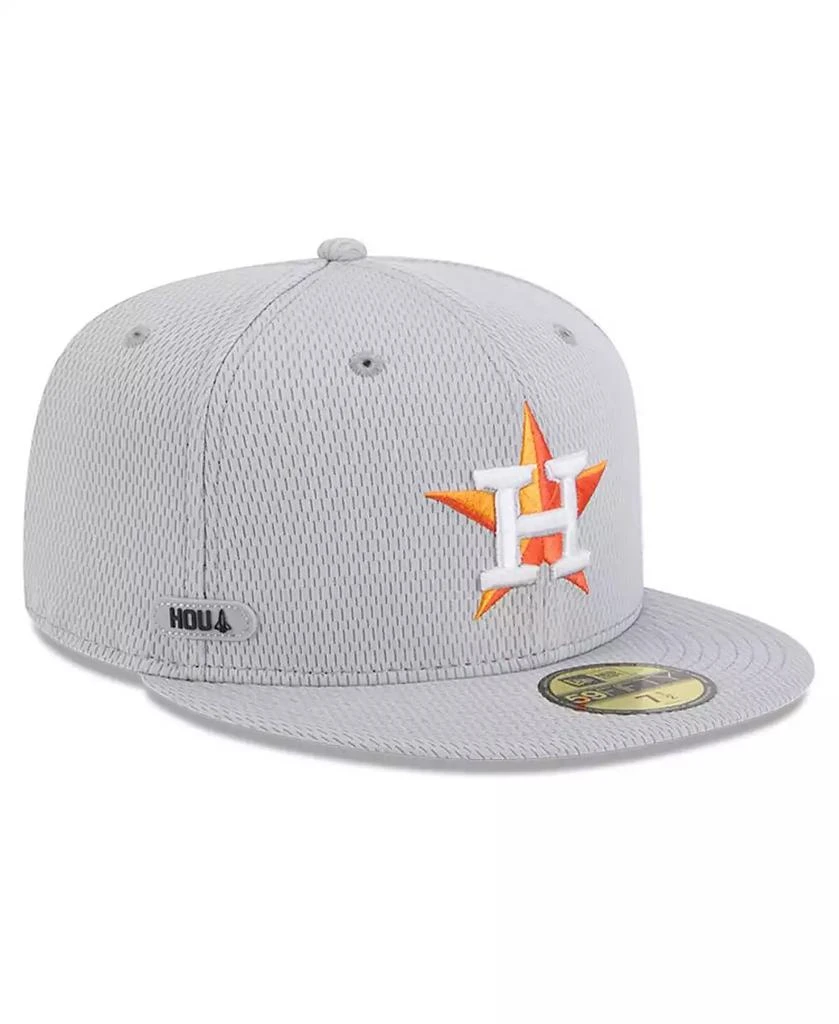 商品New Era|Men's Gray Houston Astros 2025 MLB Clubhouse 59FIFTY Fitted Hat,价格¥376,第1张图片