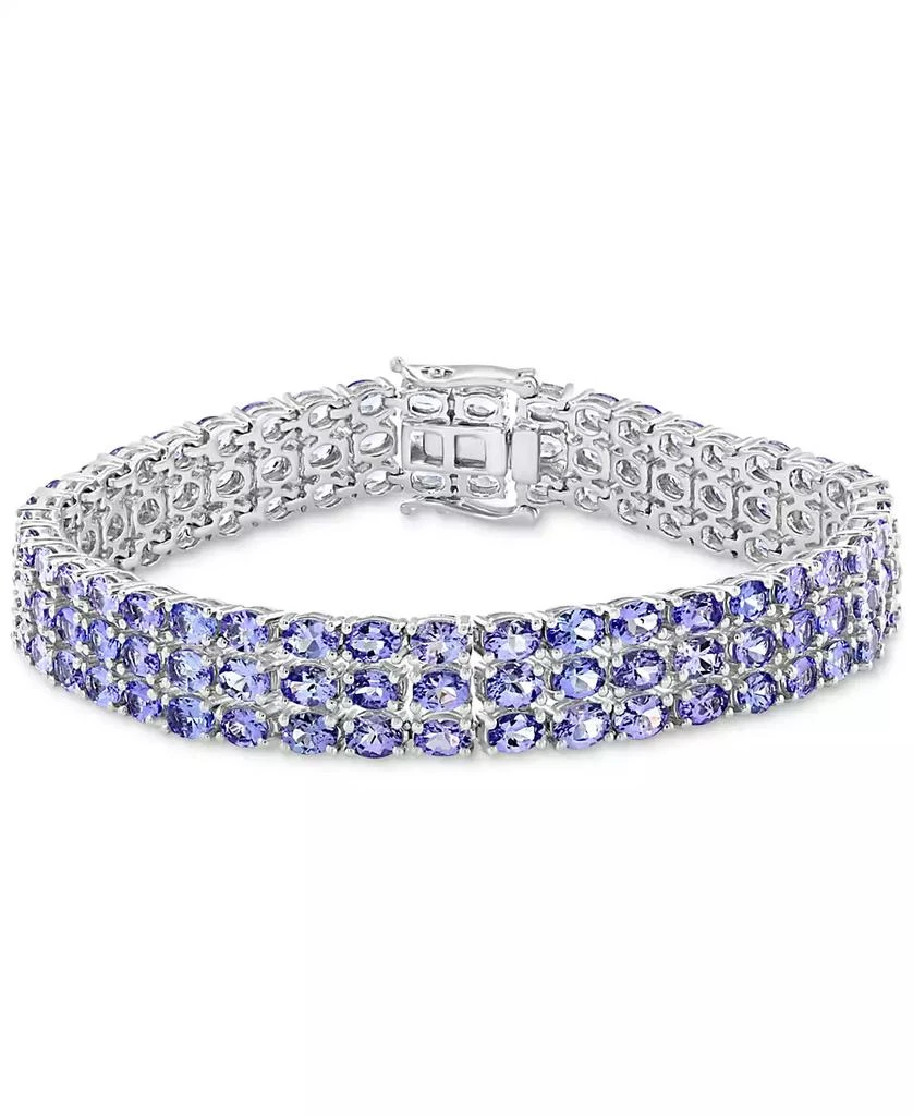 商品Effy|EFFY® Tanzanite Triple Row Bracelet (17-5/8 ct.t.w.) in Sterling Silver,价格¥2842,第1张图片