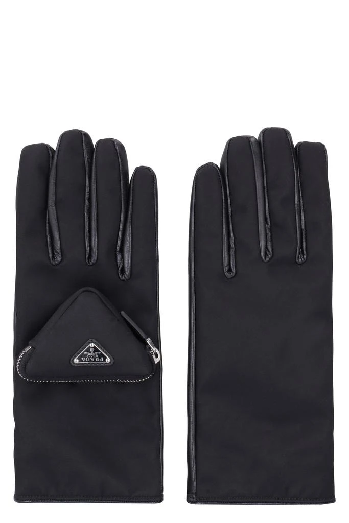 商品Prada|Re-nylon And Nappa Leather Gloves With Pouch,价格¥5852,第1张图片