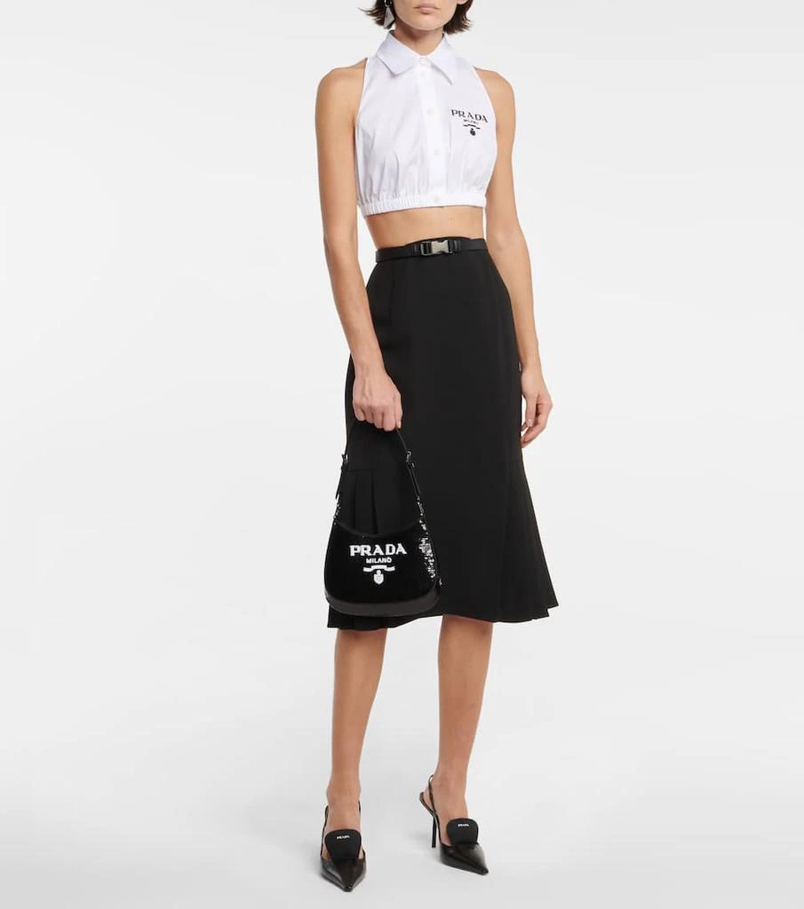商品Prada|Cotton-blend crop top,价格¥6780,第2张图片详细描述