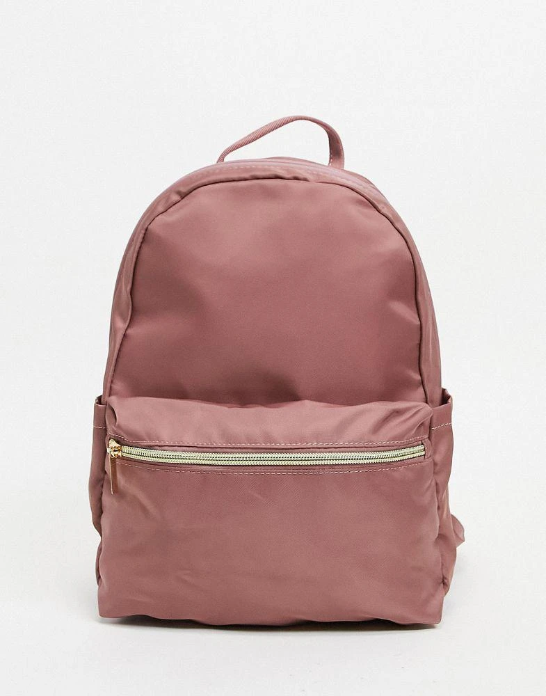 商品ASOS|ASOS DESIGN simple backpack with front pocket in mauve,价格¥79,第1张图片