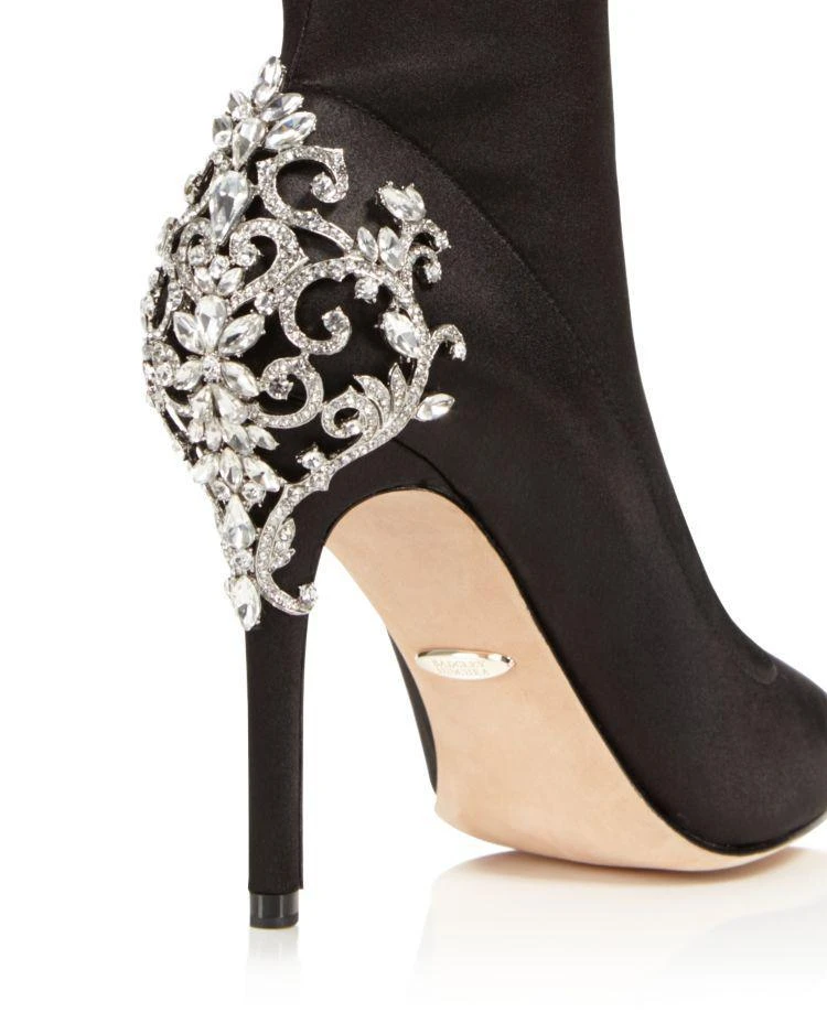 商品Badgley Mischka|Badgley Mischa Meg Satin Embellished High-Heel Booties ,价格¥1100,第5张图片详细描述